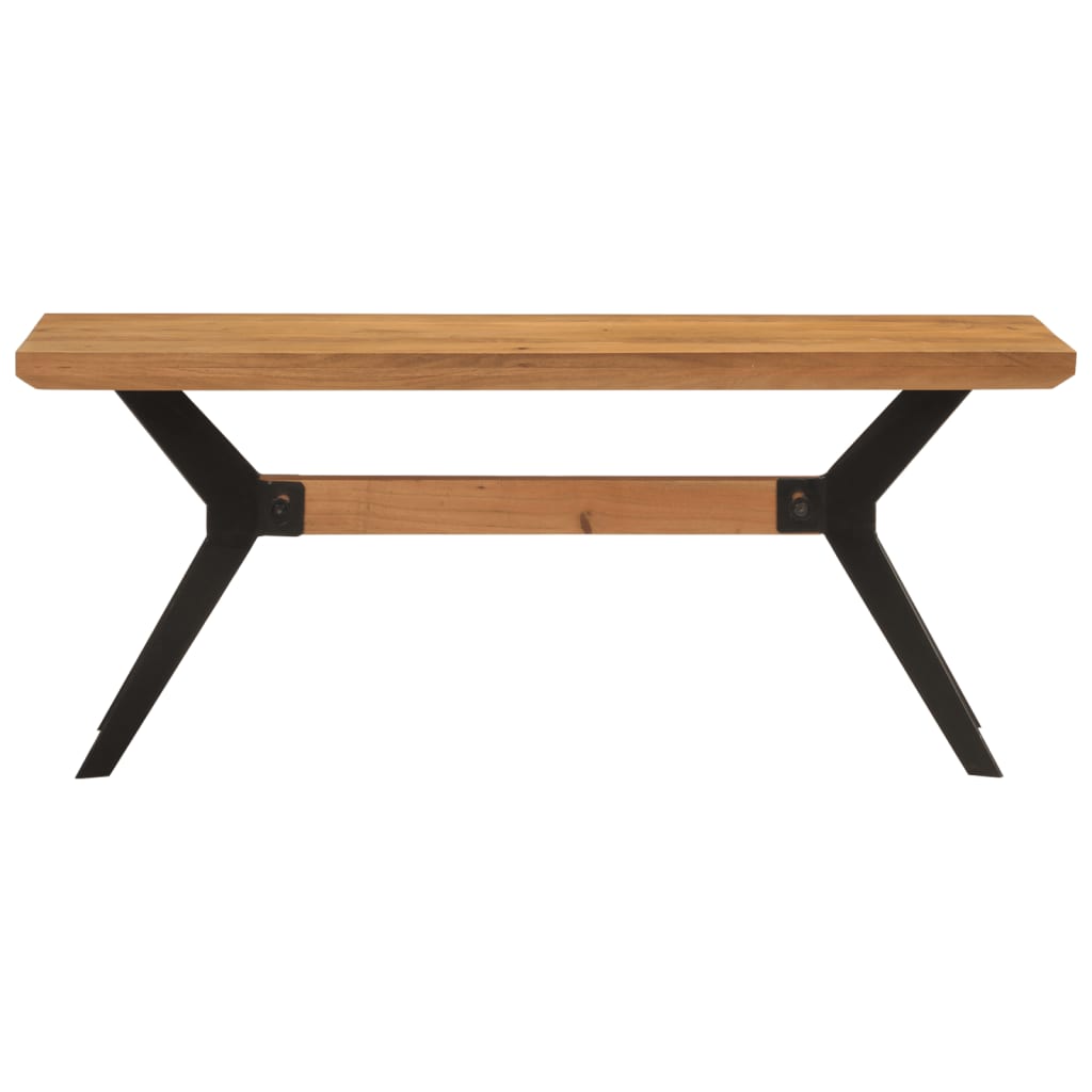 Banco de comedor madera maciza acacia y acero 110x40x46 cm