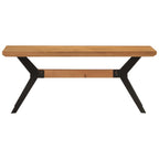 Banco de comedor madera maciza acacia y acero 110x40x46 cm
