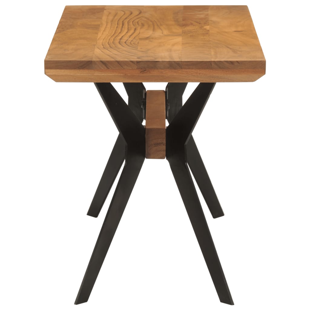 Banco de comedor madera maciza acacia y acero 110x40x46 cm