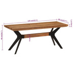 Banco de comedor madera maciza acacia y acero 110x40x46 cm