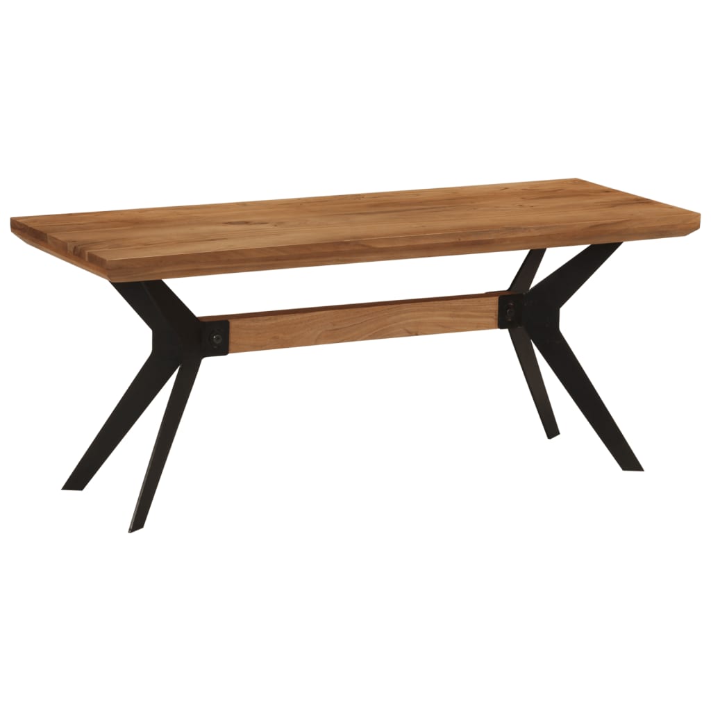 Banco de comedor madera maciza acacia y acero 110x40x46 cm