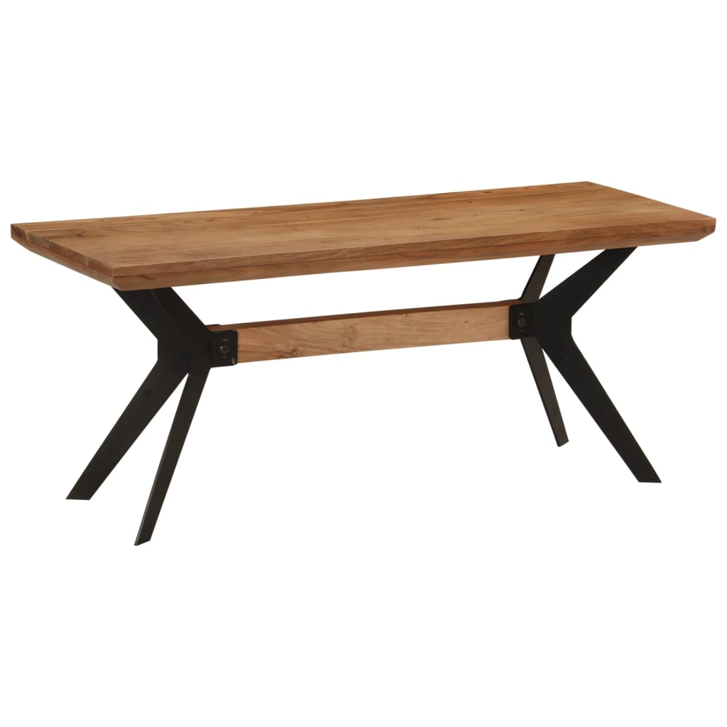 Banco de comedor madera maciza acacia y acero 110x40x46 cm