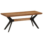 Banco de comedor madera maciza acacia y acero 110x40x46 cm