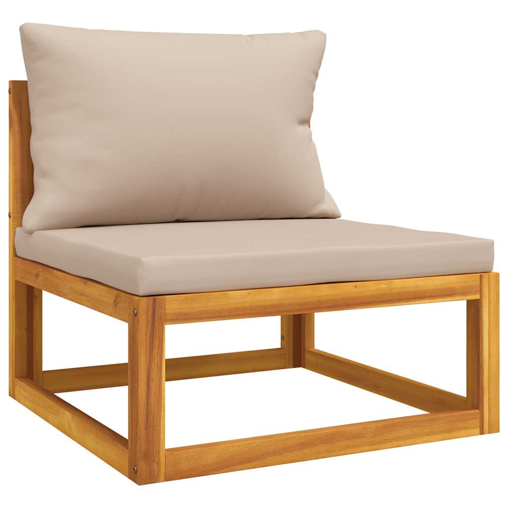 Set de muebles para jardín 3 piezas con cojines madera acacia