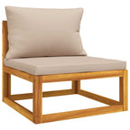 Set de muebles para jardín 3 piezas con cojines madera acacia