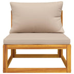 Set de muebles para jardín 3 piezas con cojines madera acacia