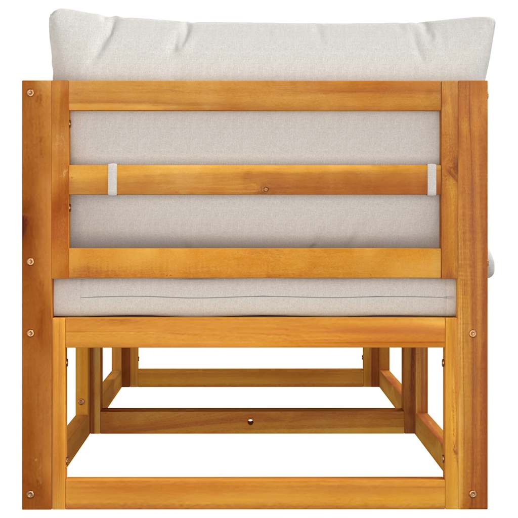 Sofás modulares esquina 2 uds madera acacia cojines gris claro