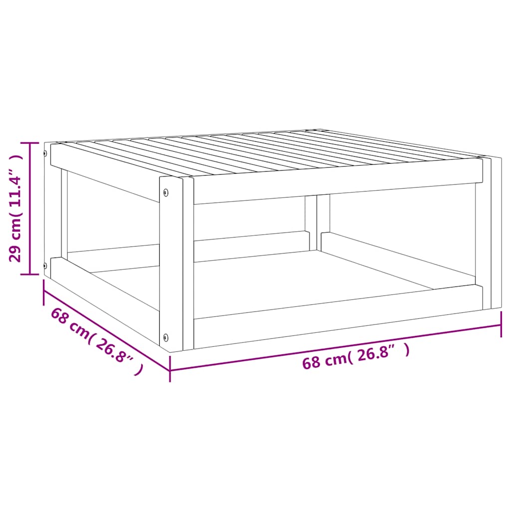 Mesa de centro madera maciza de acacia 68x68x29 cm