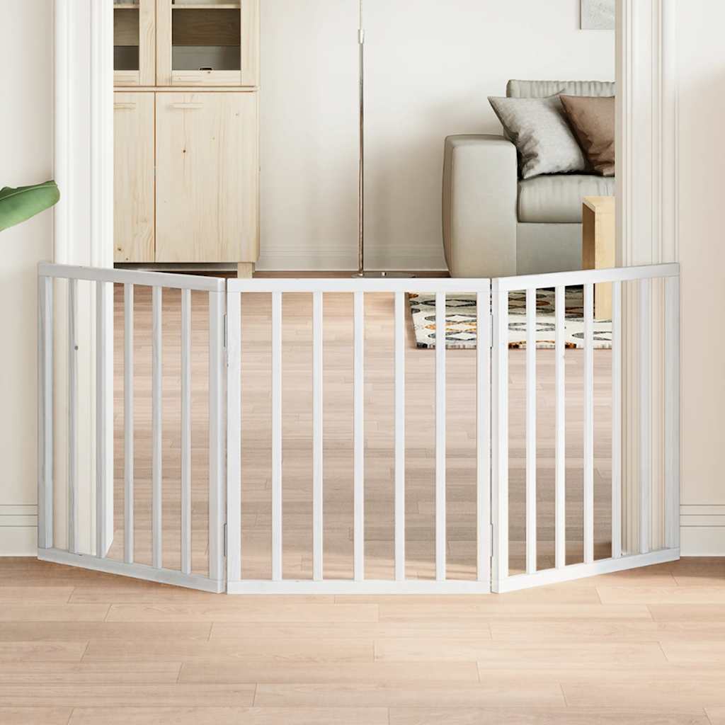 Folding 2-Panel Dog Gate, Poplar, Brown Oak, 160 cm