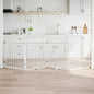 Puerta para perros con puerta plegable de 4 paneles marrón 320 cm madera de álamo