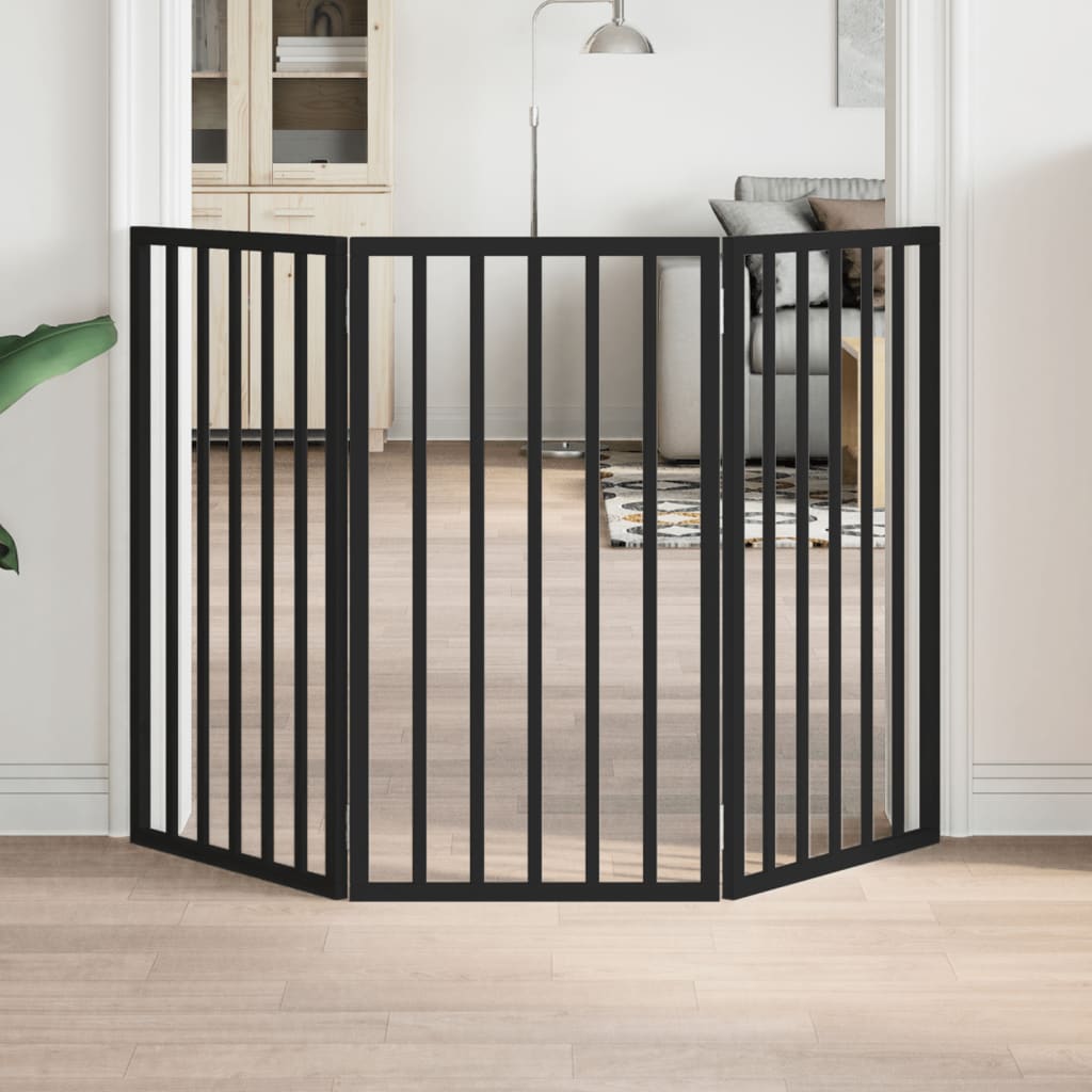 Folding 2-Panel Dog Gate, Poplar, Brown Oak, 160 cm