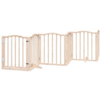 Puerta para perros plegable 6 paneles madera de álamo 300 cm