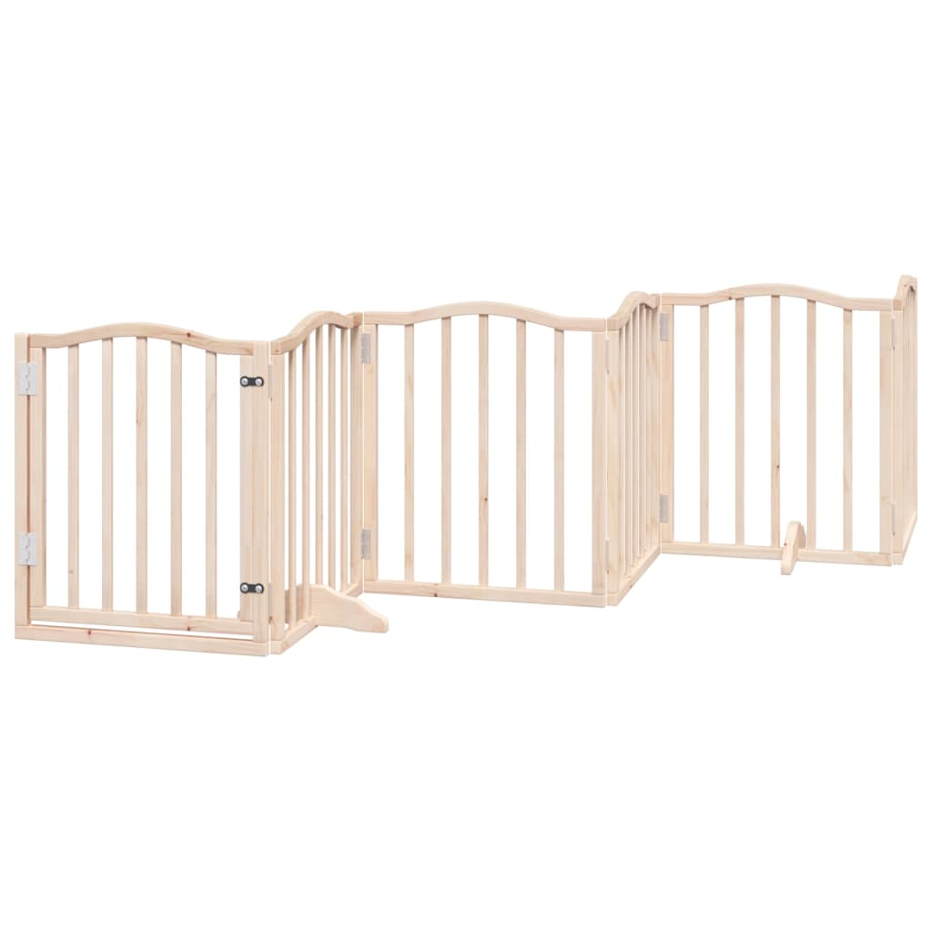 Puerta para perros plegable 6 paneles madera de álamo 300 cm