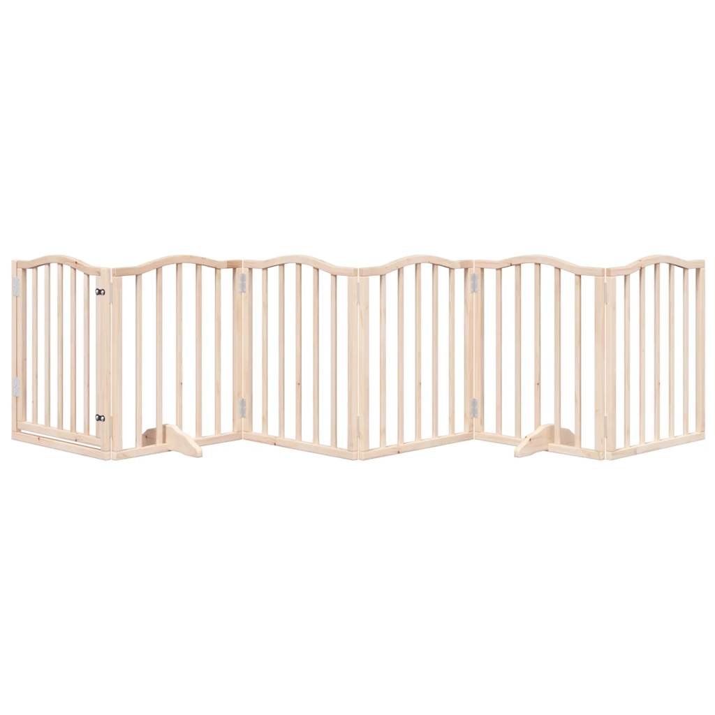 Puerta para perros plegable 6 paneles madera de álamo 300 cm