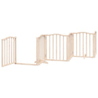 Puerta para perros plegable 6 paneles madera de álamo 300 cm