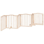 Puerta para perros plegable 6 paneles madera de álamo 300 cm