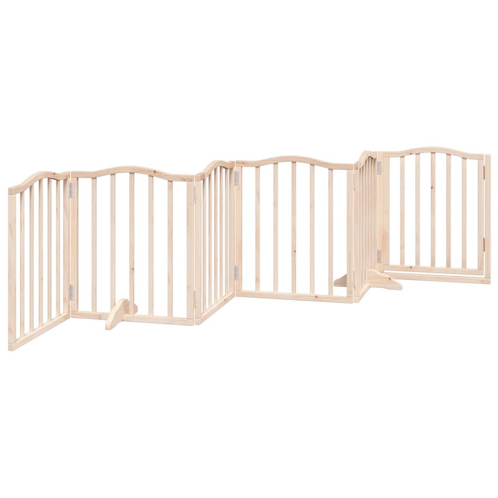 Puerta para perros plegable 6 paneles madera de álamo 300 cm