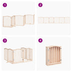 Puerta para perros plegable 6 paneles madera de álamo 300 cm