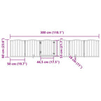 Puerta para perros plegable 6 paneles madera de álamo 300 cm