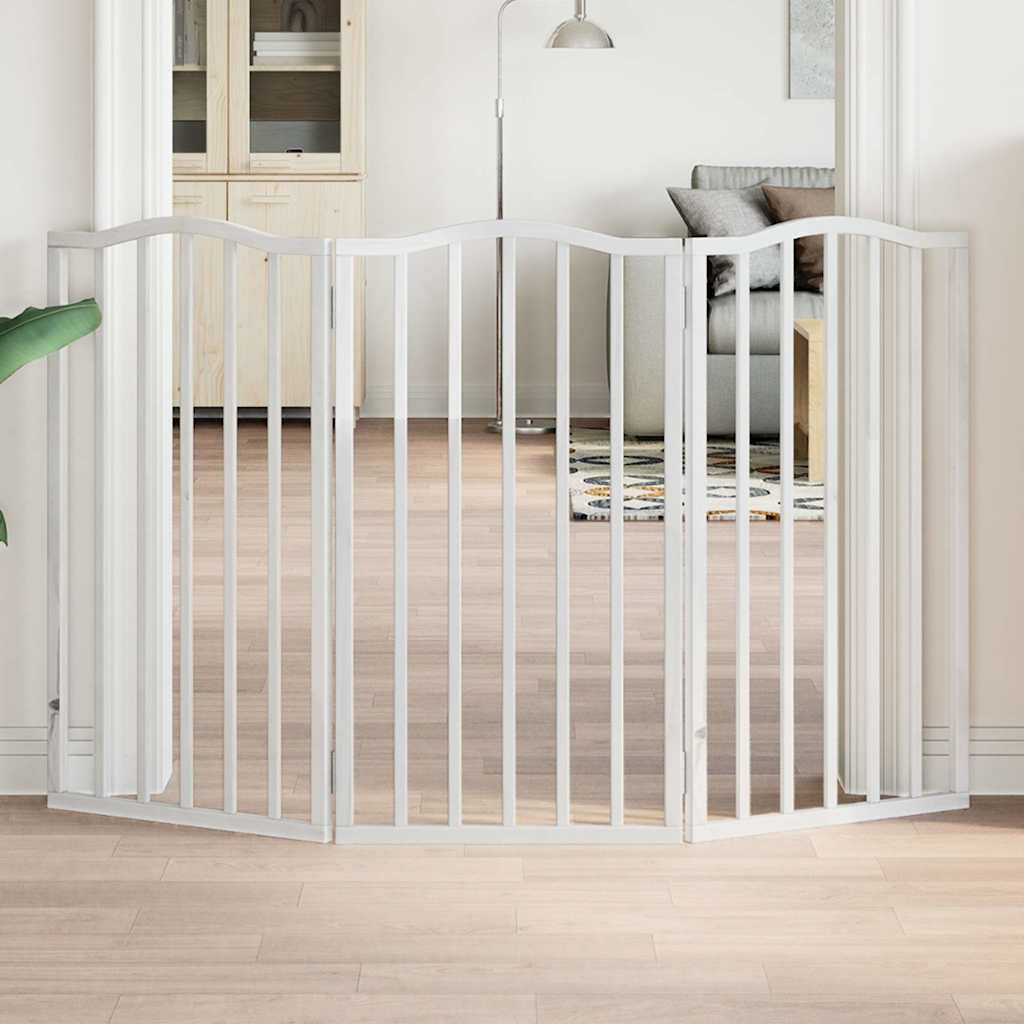 Folding 2-Panel Dog Gate, Poplar, Brown Oak, 160 cm