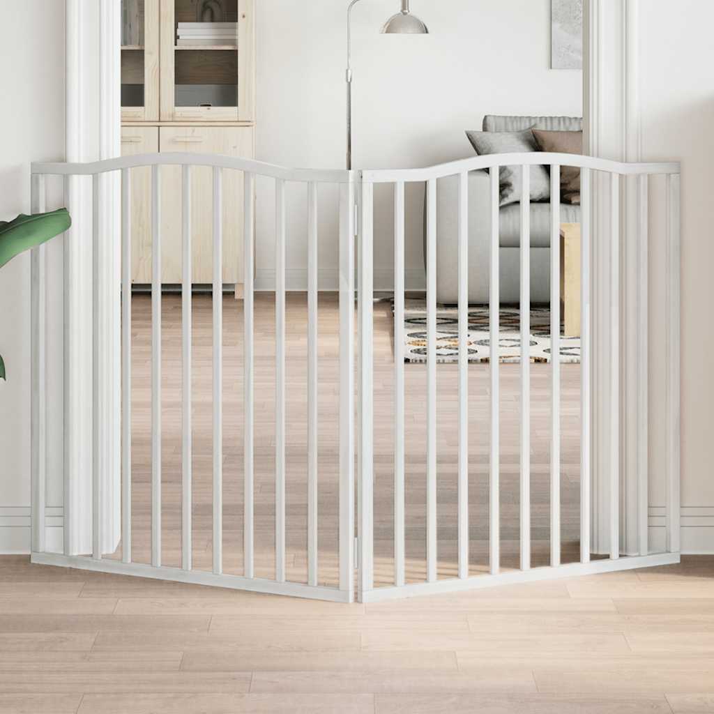 Folding 2-Panel Dog Gate, Poplar, Brown Oak, 160 cm