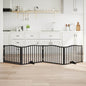 Puerta para perros con puerta plegable de 4 paneles marrón 320 cm madera de álamo