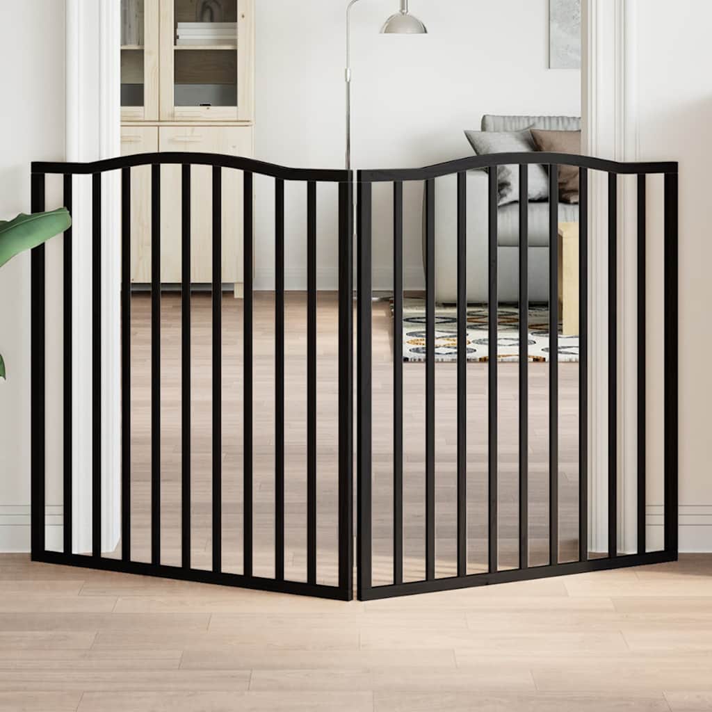 Folding 2-Panel Dog Gate, Poplar, Brown Oak, 160 cm
