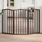 Puerta para perros plegable 2 paneles álamo marrón roble 160 cm