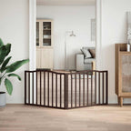 Puerta para perros plegable 2 paneles álamo marrón roble 160 cm
