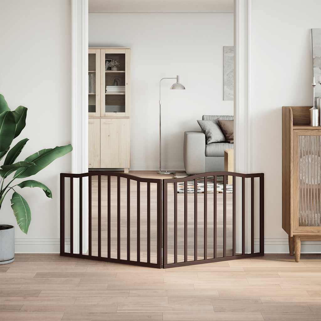Puerta para perros plegable 2 paneles álamo marrón roble 160 cm