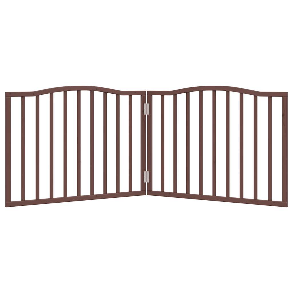 Puerta para perros plegable 2 paneles álamo marrón roble 160 cm