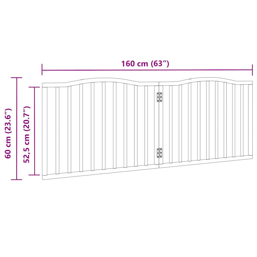 Puerta para perros plegable 2 paneles álamo marrón roble 160 cm