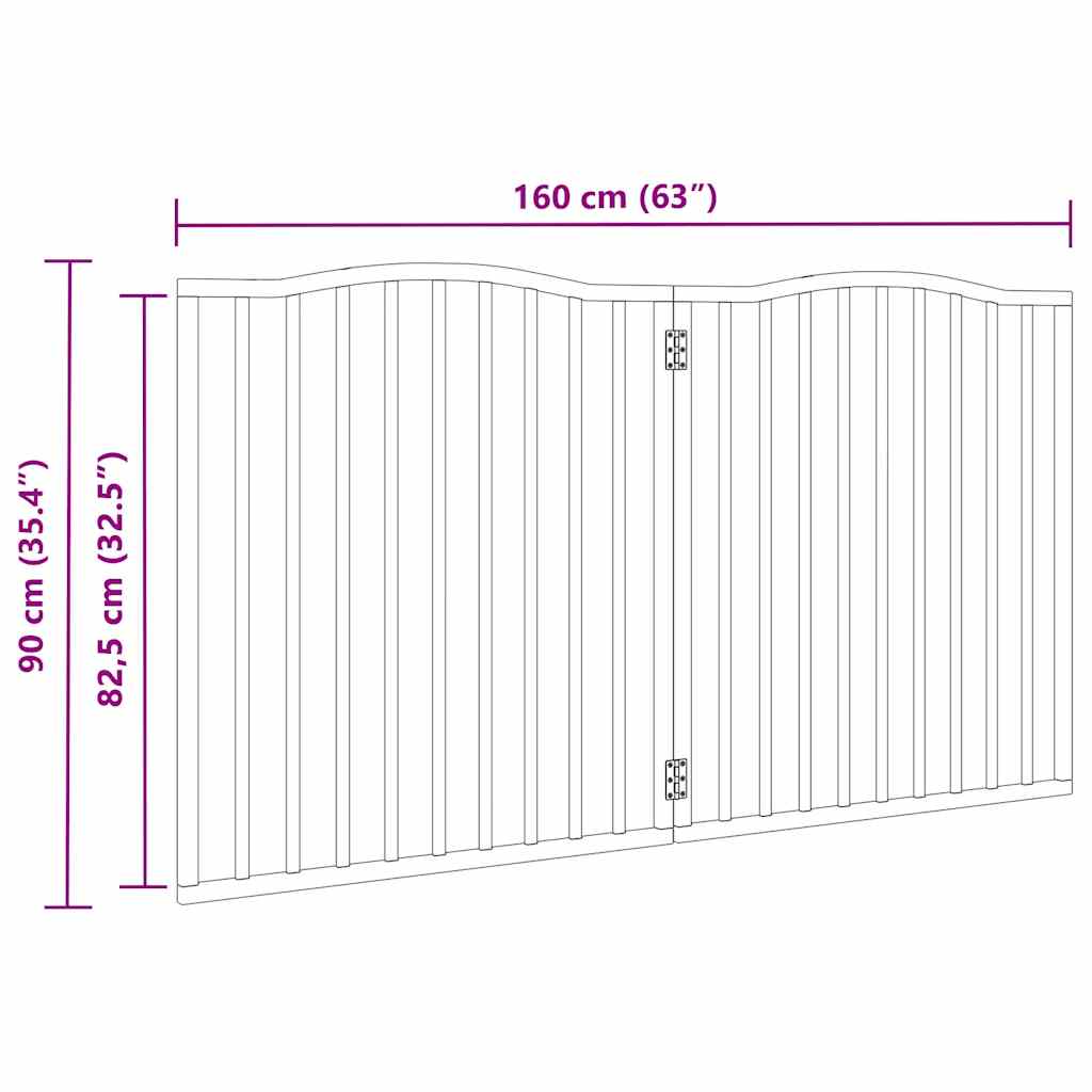 Puerta para perros plegable 2 paneles álamo marrón roble 160 cm