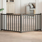 Puerta de perros plegable 15 paneles madera álamo negra 750 cm