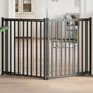 Puerta de perros plegable 15 paneles madera álamo negra 750 cm