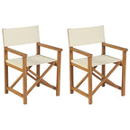 Sillas de director 2 uds madera maciza de teca gris