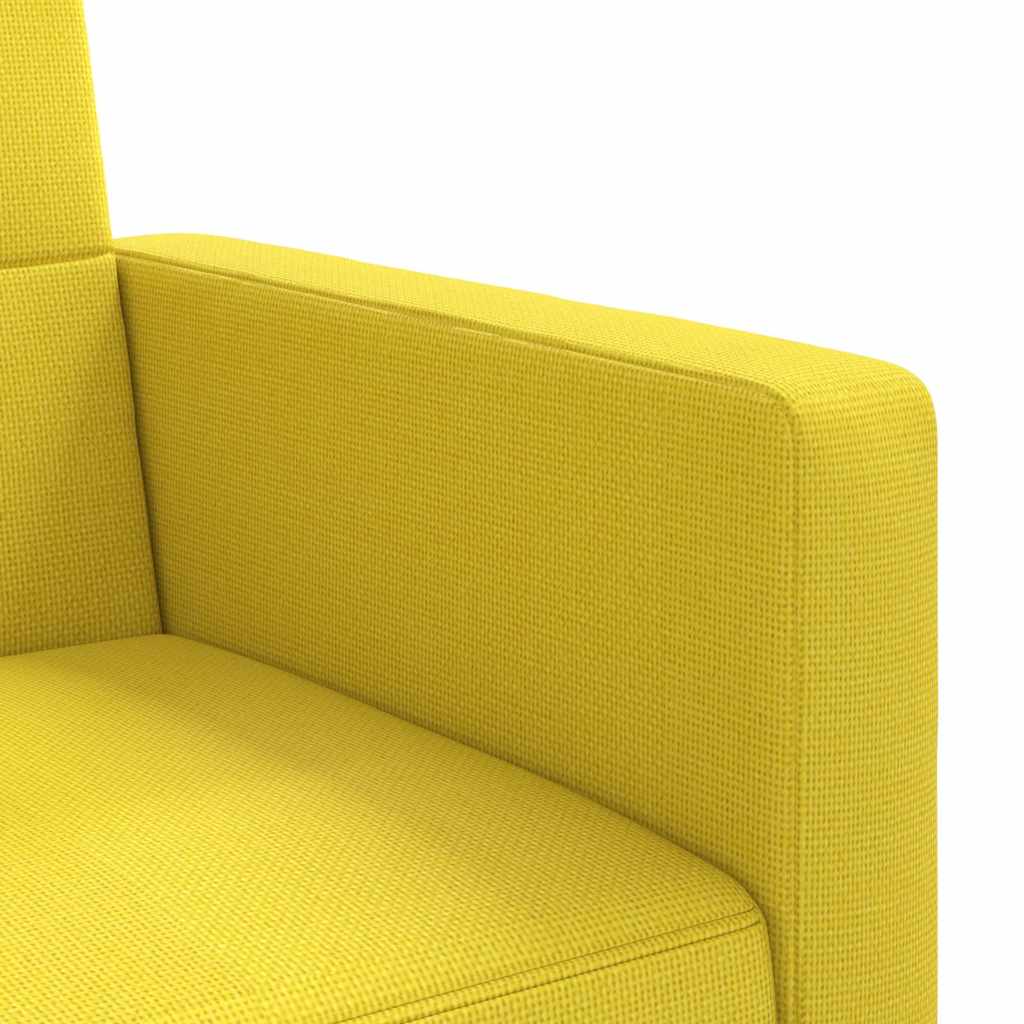 Sofá cama con cojines tela amarillo claro