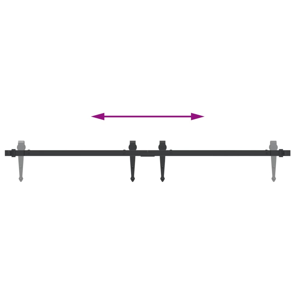 122 cm black carbon steel mini sliding closet door kit