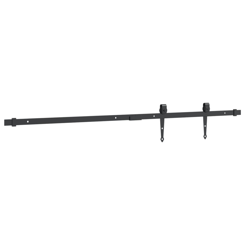 122 cm black carbon steel mini sliding closet door kit