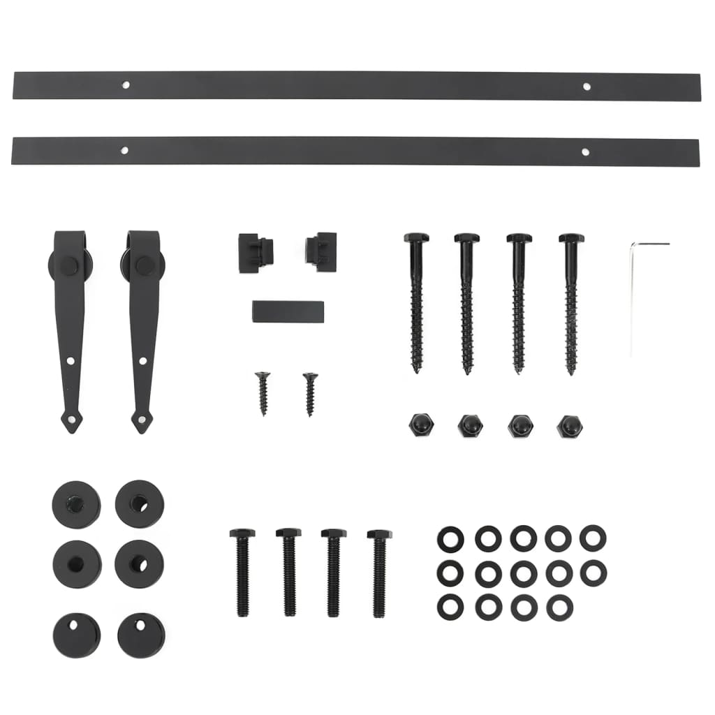 122 cm black carbon steel mini sliding closet door kit