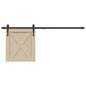 Kit mini puerta corredera de armario acero carbono negro 122 cm