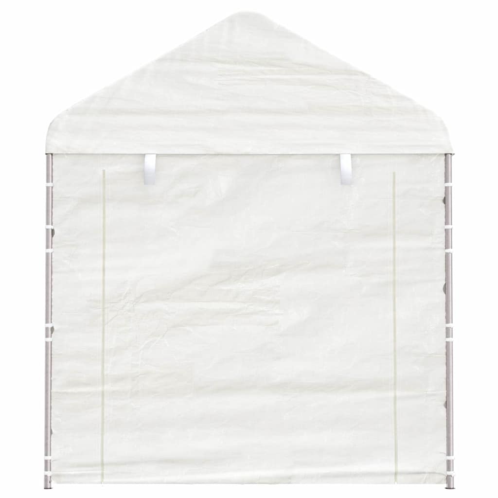 Cenador con techo polietileno blanco 2,28x2,23x2,69 m