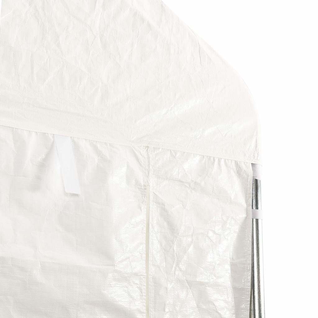 Cenador con techo polietileno blanco 2,28x2,23x2,69 m