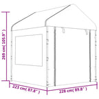 Cenador con techo polietileno blanco 2,28x2,23x2,69 m