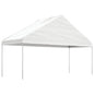 Cenador con techo polietileno blanco 2,28x2,23x2,69 m