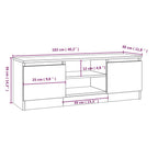 Mueble de TV con puerta blanco 102x30x36 cm