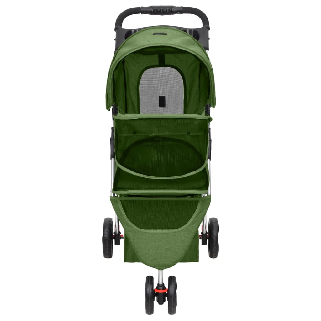 Cochecito para perros plegable tela oxford verde 80x46x98 cm