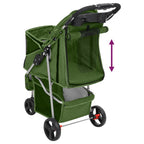 Cochecito para perros plegable tela oxford verde 80x46x98 cm