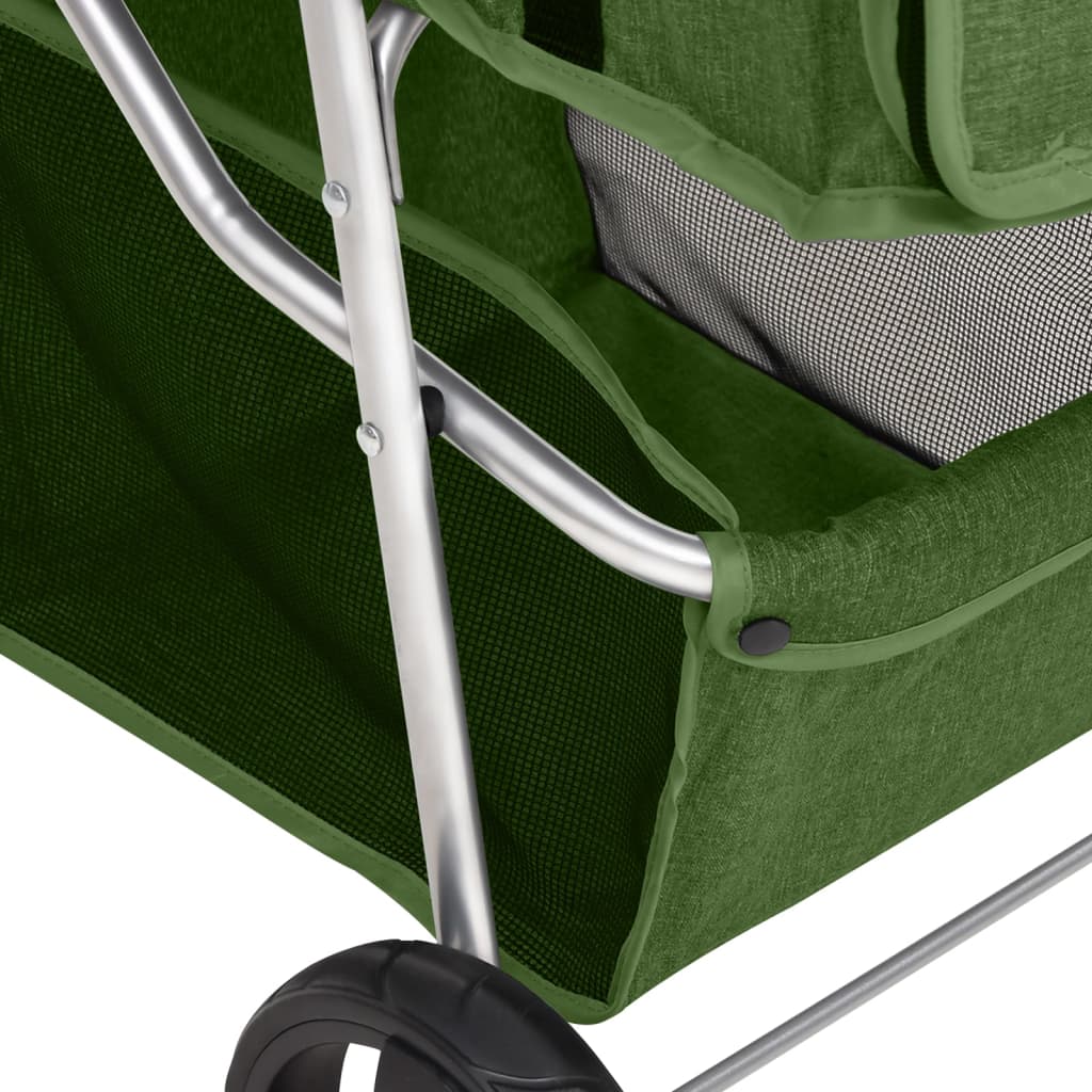 Cochecito para perros plegable tela oxford verde 80x46x98 cm
