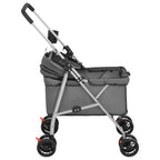 Cochecito para perros plegable tela oxford gris 76x50x100 cm